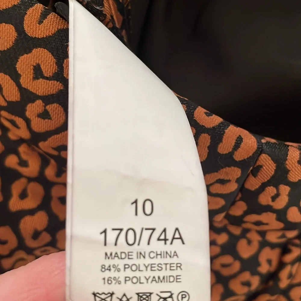 Kate Spade Flora Elegant Pants cropped leopard jacquard size 10 office business